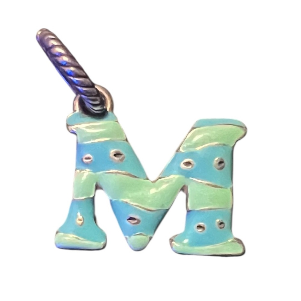 ✨ Brighton “M” Initial Charm | Silver Tone Enamel Letter Pendant